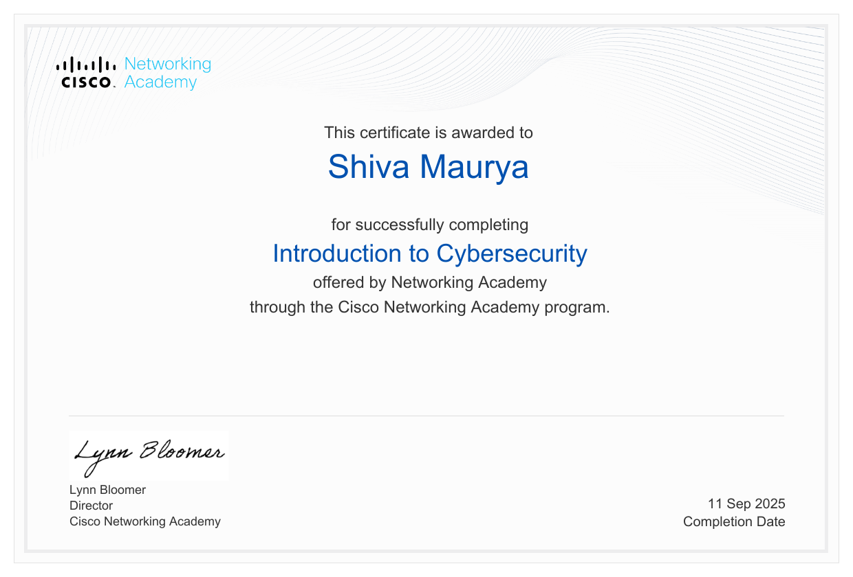 Introduction to Cybersecurity